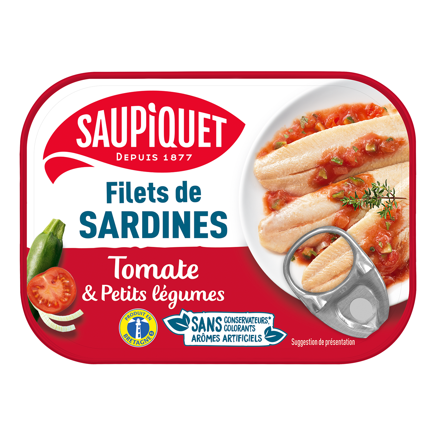 Filets de sardines tomate et petits légumes