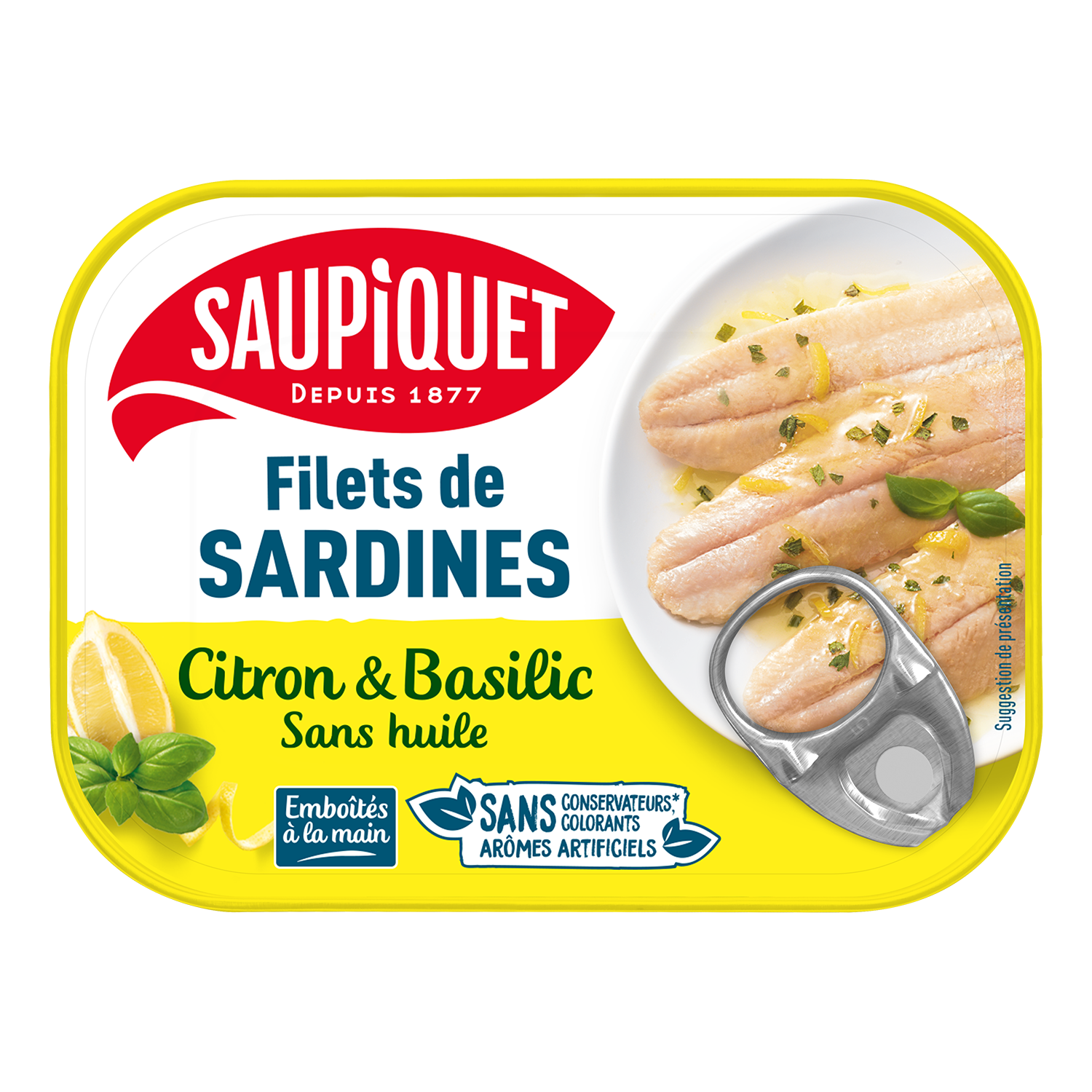 Filets de sardines citron et basilic